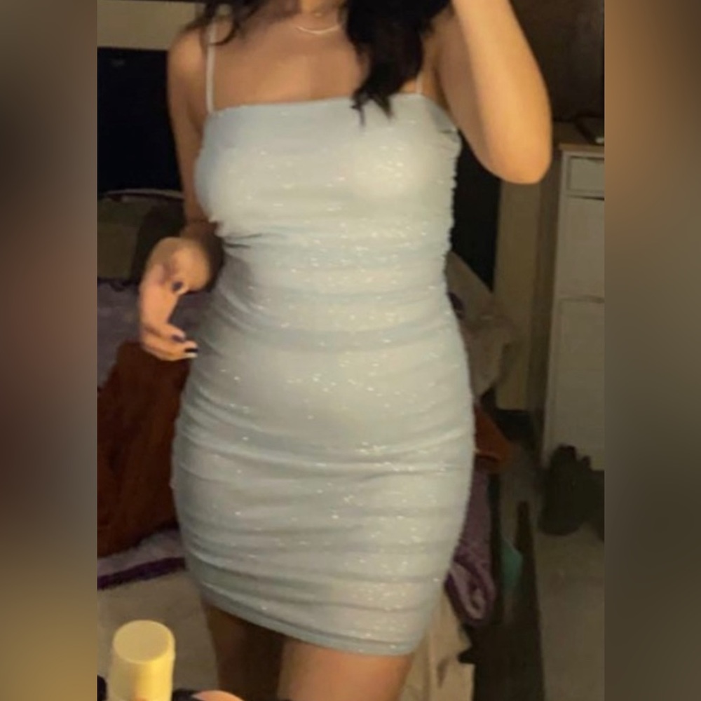 light blue sparkly windsor dress